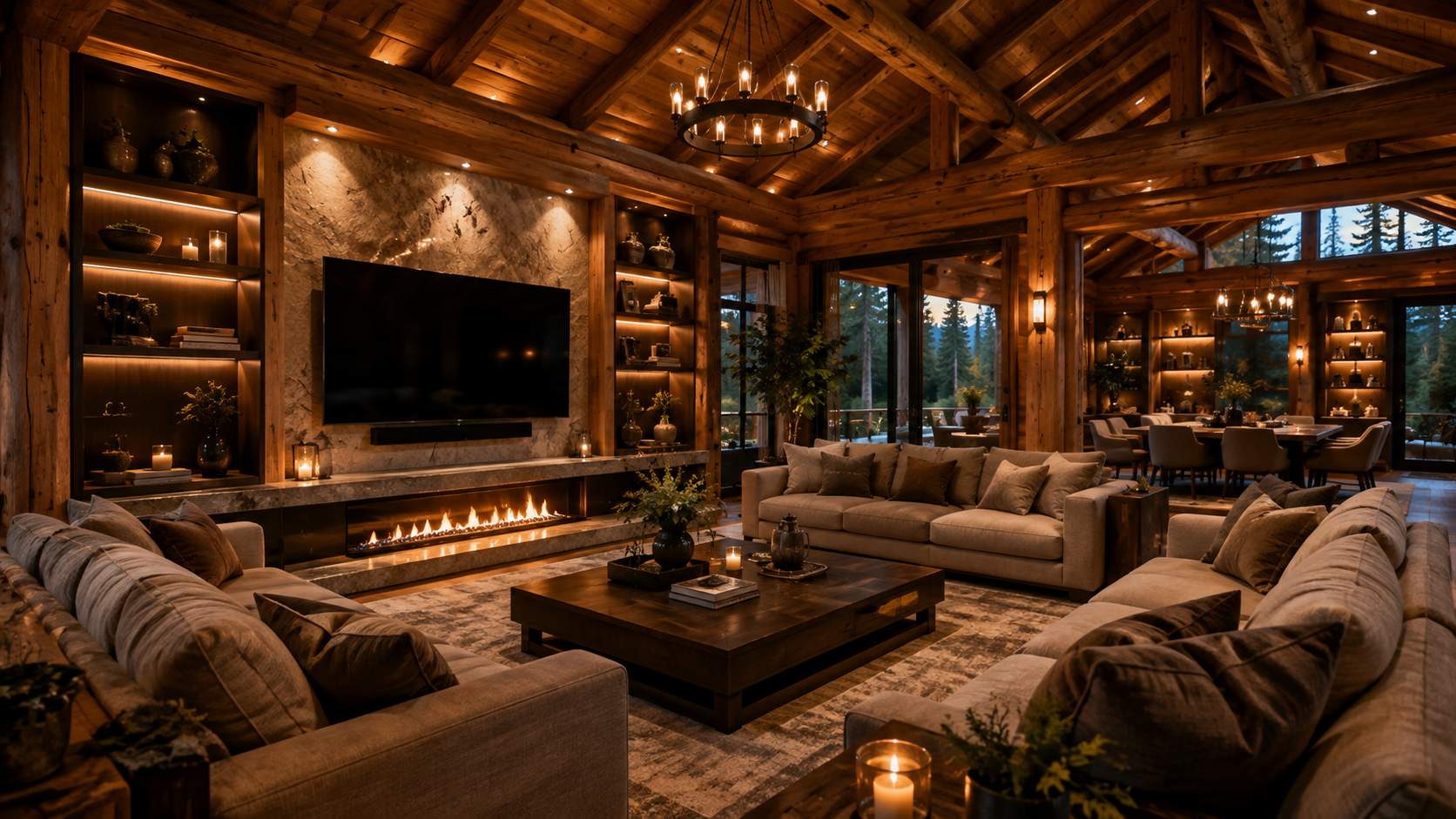 Interior — sala Casas de Lujo en Troncos
